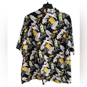 VTG Matt Rider Martini Shirt Men's XXL Button Up Short Sleeve Vodka Made In USA